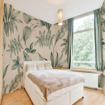 Verdant Tropics On Beige