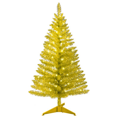 4ft Pre-Lit Artificial Christmas Tree, 122 Branche Tips, 50 Lights for Indoor