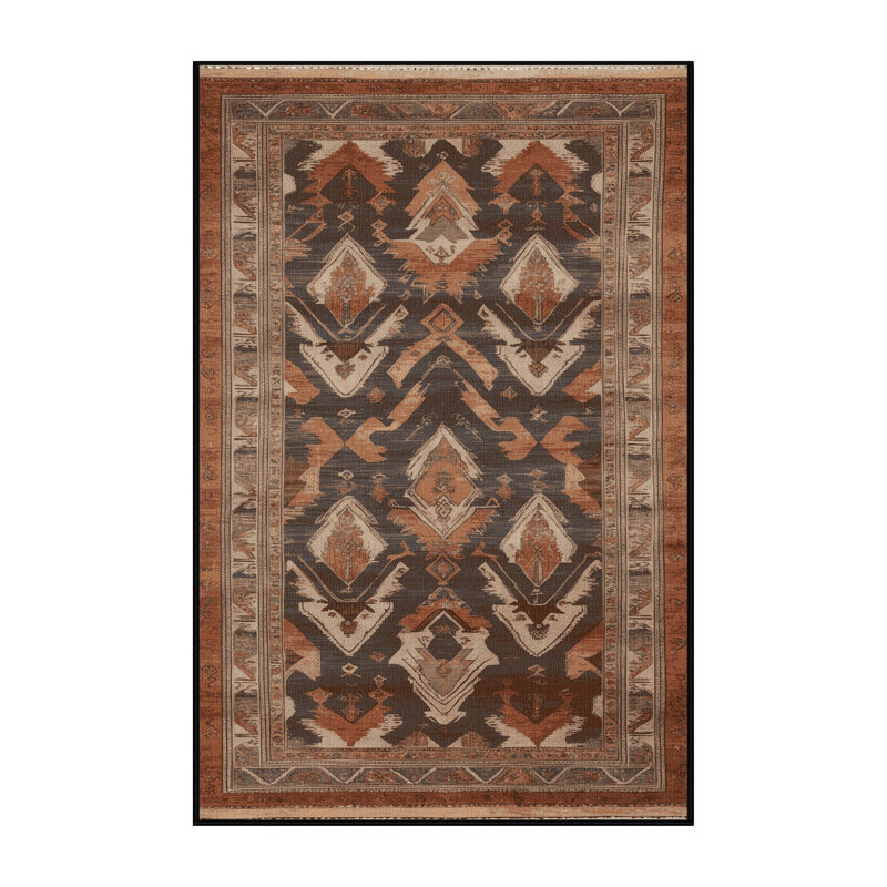 Machine Washable Persian Brown Area Rug, Runner 2' x 4'