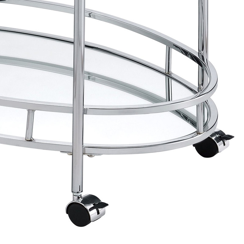 Chariot-bar Chloie en chrome transparent