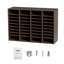Boîte aux lettres de bureau 36 compartiments, tablettes réglables, trieuse de documents en bois 39,3 x 12 x 26,8 pouces, brun-1132121702