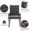 Chaise de salle à manger rembourrée en tissu chenille, fauteuil d'appoint capitonné à dossier haut avec pieds incurvés en bois massif, capacité de charge de 136 kg pour salle à manger, cuisine et bureau (chaise simple)-1620168830