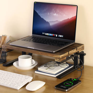  VIVO 24 inch Monitor Stand, Wood & Steel Desktop Riser