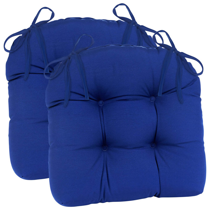 Coussins de chaise de patio intérieur et extérieur Coutney Red Barrel Studio®, 19 x 18 pouces, ensemble de 2, Bleu marine