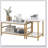 Coffee Tables Set of 2, 2-Rier Rectangle and Round Coffee Table with Storage Shelves