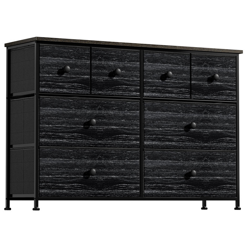 Ojaswi 8 Drawer 104.1Cm W Dresser, Black/Grey
