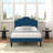 Twin Upholstered Platform Bed With Tufted Headboard, No Box Spring-1370727024