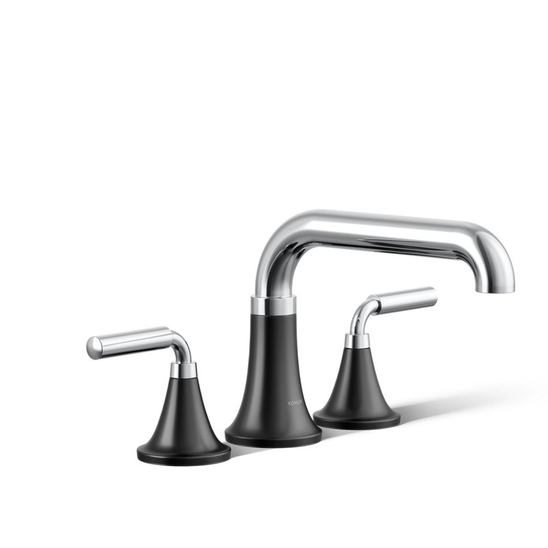 Tone Bath Faucet Trim, Matte Black/Polished Chrome