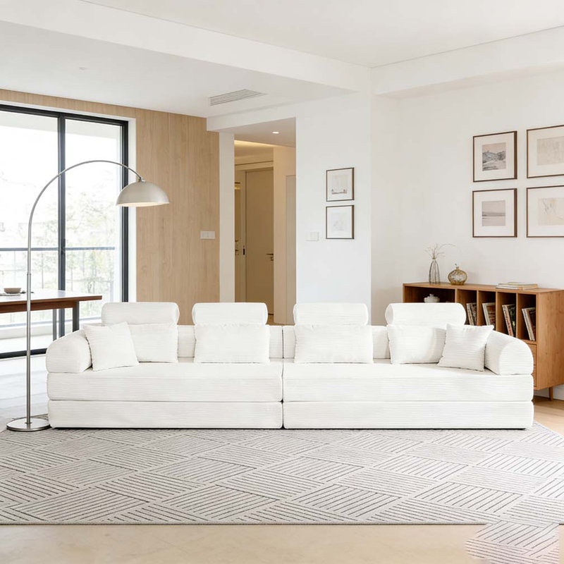 Canapé modulaire en L, Beige