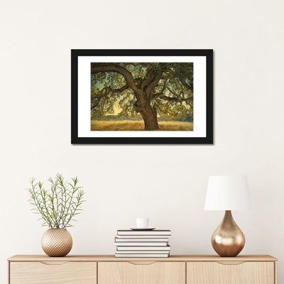 «Blue Oak Silhouette», reproduction d'impression sur toile tendue