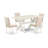 6 Piece Dining Set Contains a Rectangle Dining Room Table with X-Legs and 4 Light Beige Linen Fabric Parson Chairs with a Bench, linen white-1665154395-1728360847-1728360845