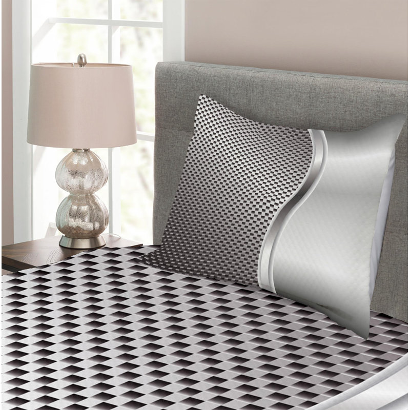 Modern & Contemporary Geometric Shapes Coverlet, Twin Coverlet + 1 Sham