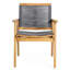 2 chaises de salle à manger en corde tressée gris foncé et bois - de 2 chaises transitionnelles (de 2), P 25,9 po x l 24,7 po