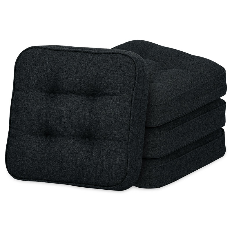 Kitchen Chair Cushions For Dining Chairs(Set Of 4), Black