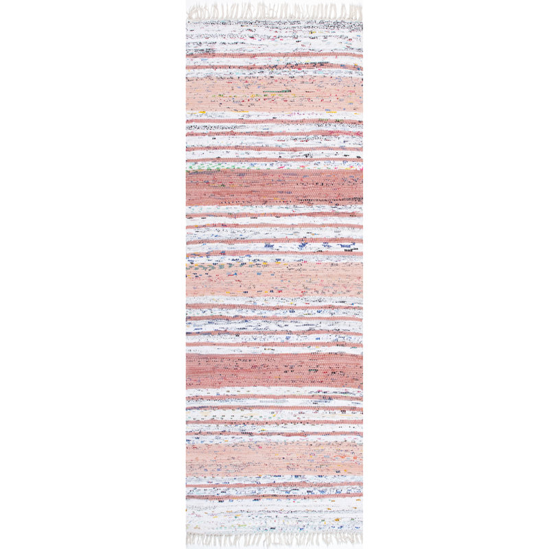 Cotton Striped Indoor Rug, Runner 2' x 6'