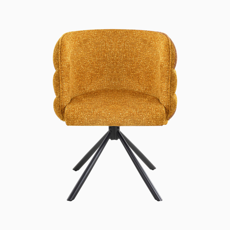 Ensemble de deux chaises rembourrées à rotation partielle avec base en métal, siège polyvalent pour bureau, salle à manger et coiffeuse