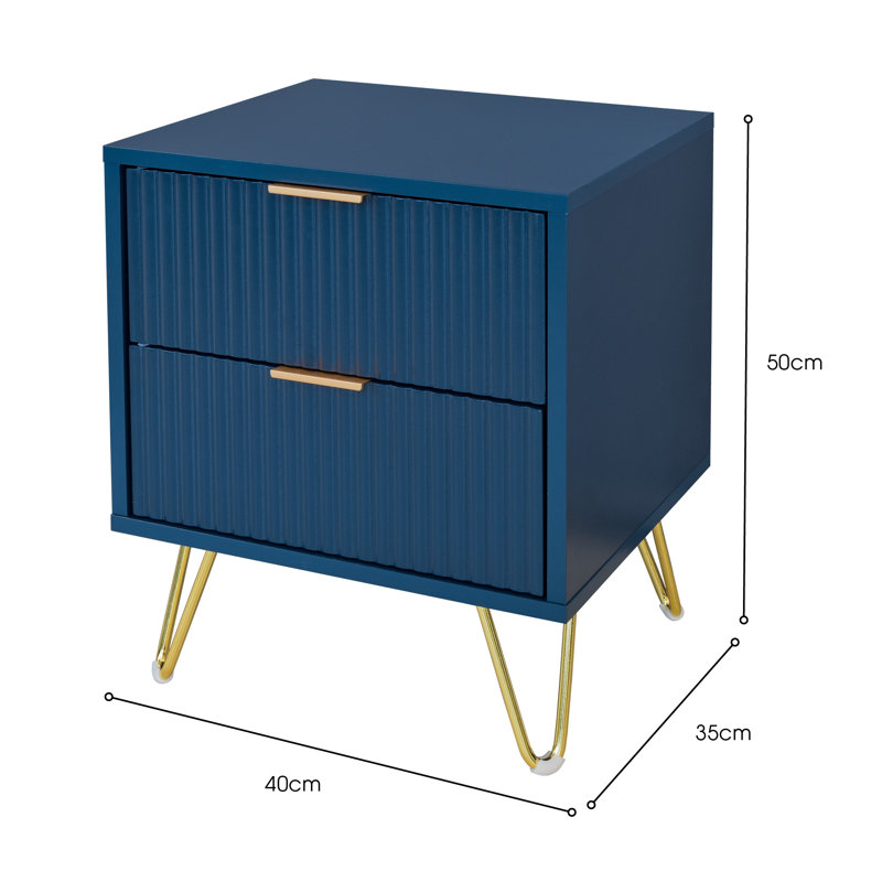 Boulat 101.6cm W Manufactured Wood Bedside Table