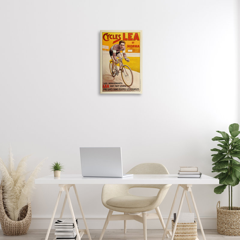 Affiche sur toile jaune antique, conception par Marcus Jules, H 24 po x l 16 po