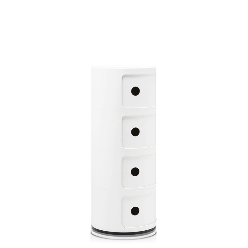 Componibili Round Modular Stacking Units, White, 4