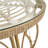 26.8'' W Indoor Outdoor Coffee Table, Round Aluminum Patio Side Table with PE Wicker and Glass Top