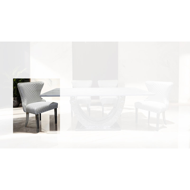 Chaise d'appoint Haynie (ensemble de 2), Blanc/chrome