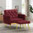 Zianny Velvet Accent Chair with Ottoman-734751138