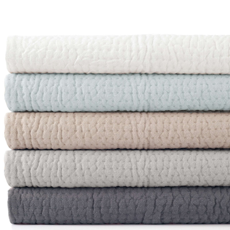 Seychelles Quilted Sham, Euro, Dove White