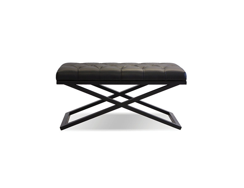 Crosstown Faux Leather Upholstered Bench, 17" H x 36" W x 19" D