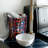 Handmade Iron Decorative Art Trash Can - Colorful Folk Design - Unique Waste Bin for Bathroom or Kitchen