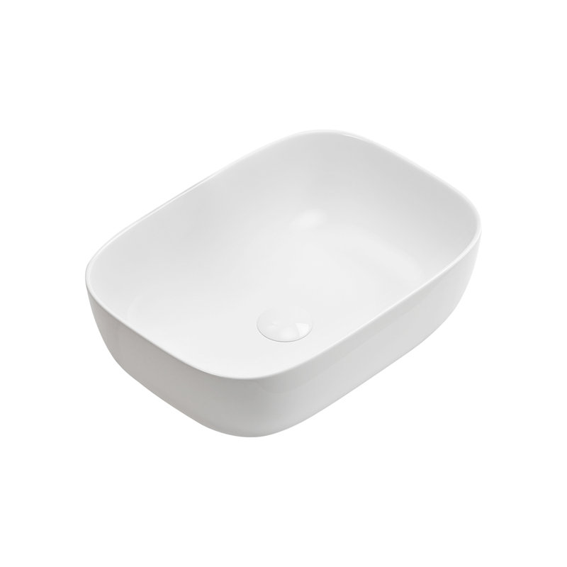 Lavabo vasque rectangulaire ovale en céramique 17,9 po Topcraft