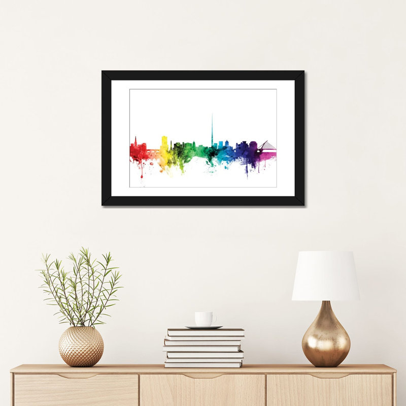Rainbow Skyline Series: Dublin, République d'Irlande, impression sur toile tendue, L 24 po x H 16 po x P 1 po