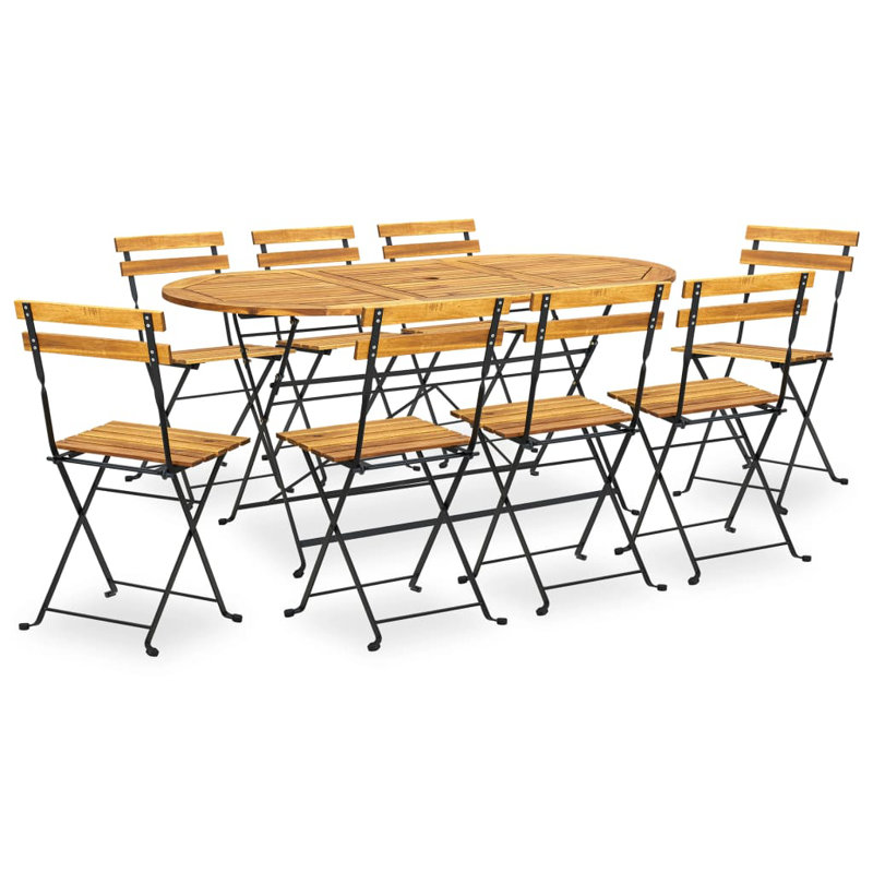 Alketa Oval Dining Set, 8, 63" L x 33.5" W x 29.1" H