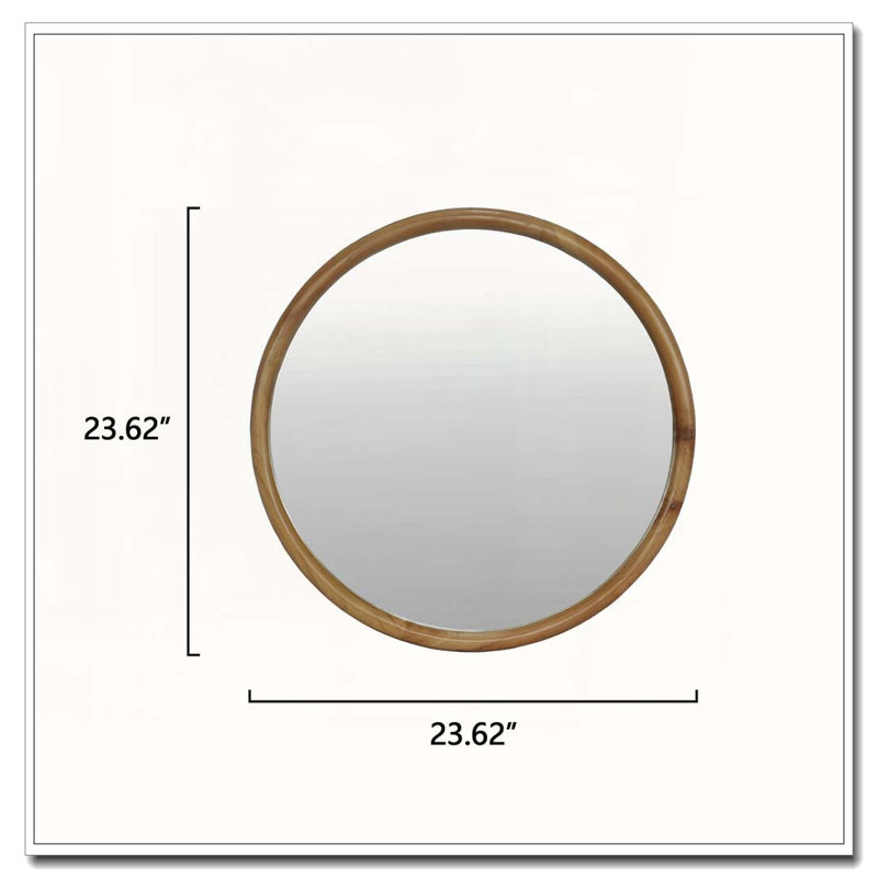 Miroir mural en bois naturel 23,62 po Rund