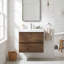 Meuble-lavabo mural en mélamine de 61 cm (24 po), aspect bois de rose, résistant à l'usure et aux égratignures, surface non poreuse et facile à nettoyer, préassemblé-1740172631-1740172633