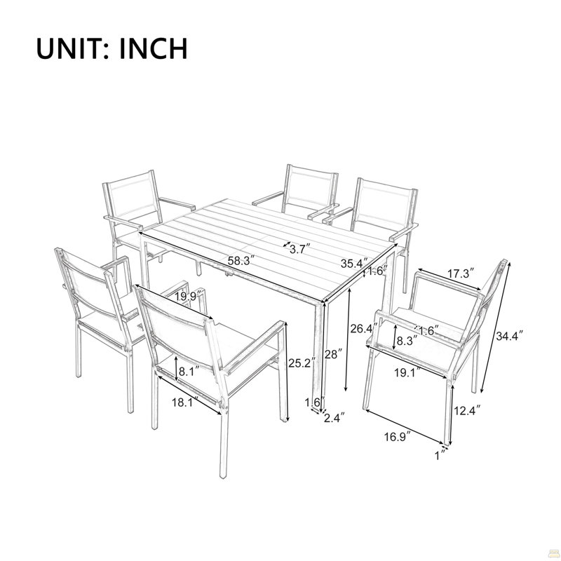 Ensemble de table et chaises d'extérieur en acier