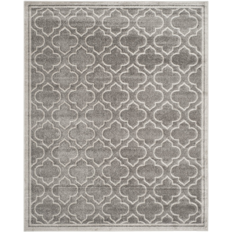 Ammundsen Abstract Grey / Light Grey Area Rug, Rectangle 8' x 10'