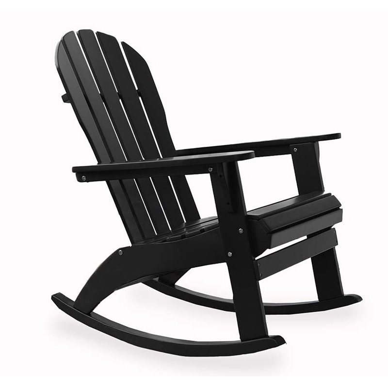Chaise Adirondack à bascule en bois massif, Noir