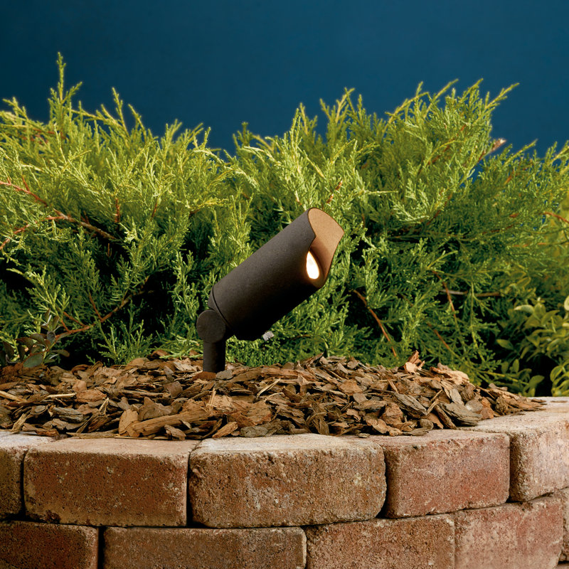 Low Voltage 6" Textured Black Hardwired Outdoor Spotlight with No Bulbs Included, Textured Architectural Bronze, Without Bulb