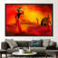 Coucher de soleil sur toile, femme noire, toile abstraite, affiche de femme africaine, œuvre d'art paysage africain, toile africaine,-109546856-109546863