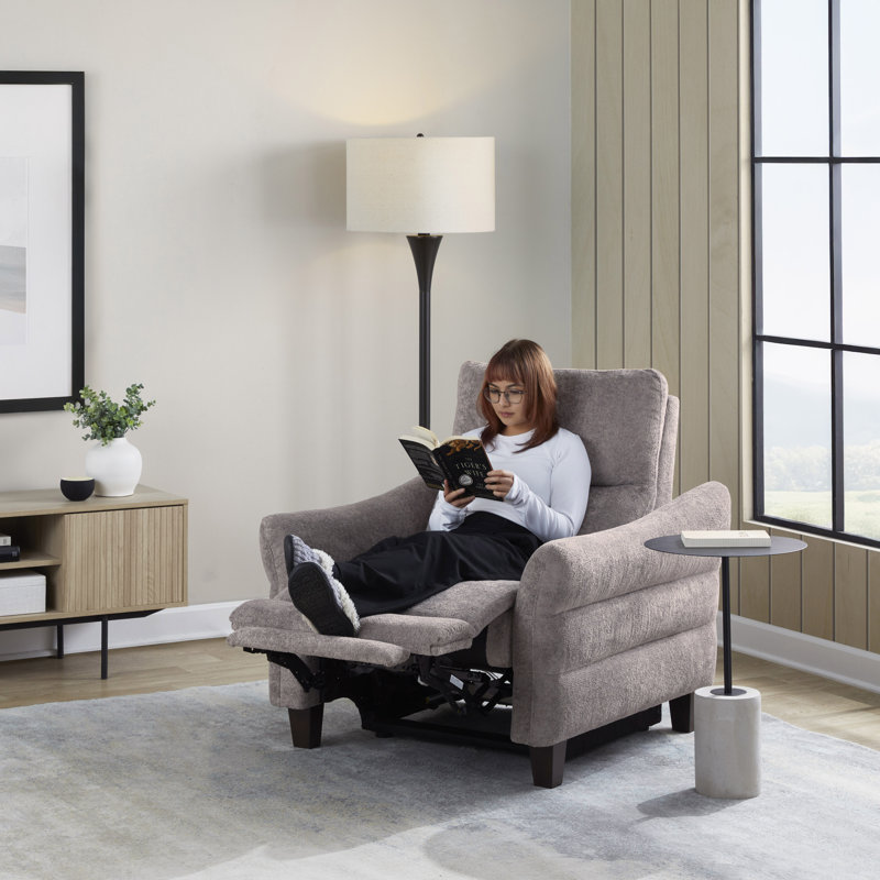 Rasco Upholstered Power Recliner, Gray