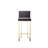     Pangea Home Dexter Velvet Bar Stool – Modern Upholstered Bar Chair - 30" Seat Height -Indoor Stool with Footrest - Bar, Dining, Kitchen - Gray Velvet with Gold Legs-1352635156-1352635159-1404866164