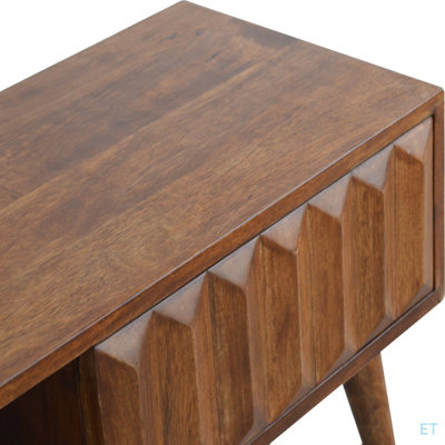 Unité média coulissante en prisme de châtaignier en bois massif Artisan Furniture