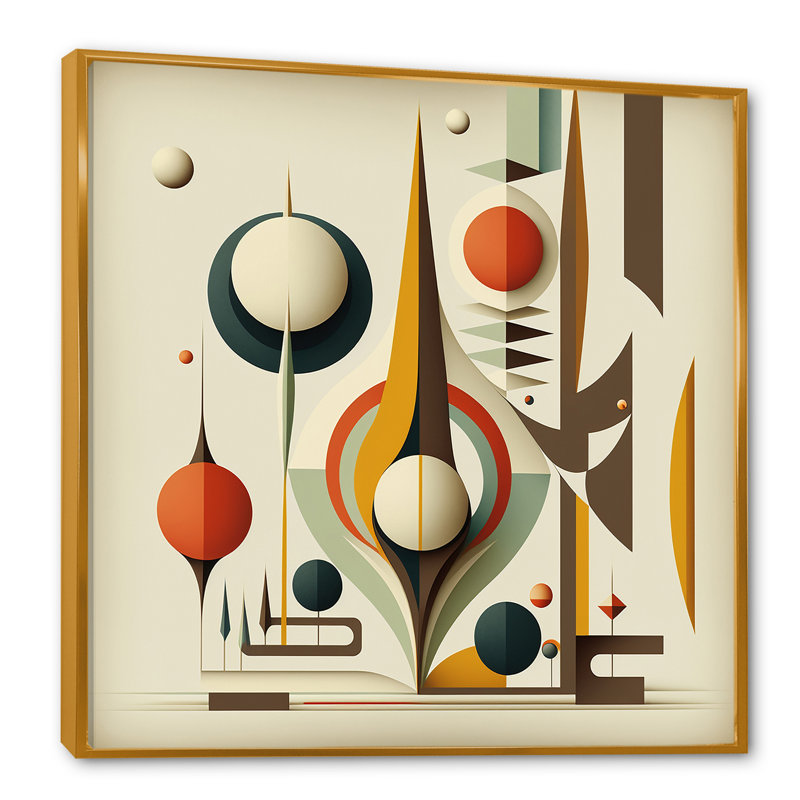Impression sur cadre rétro sur toile Mid-Century Vintage VI - Floater, L 30 po x H 30 po, Or