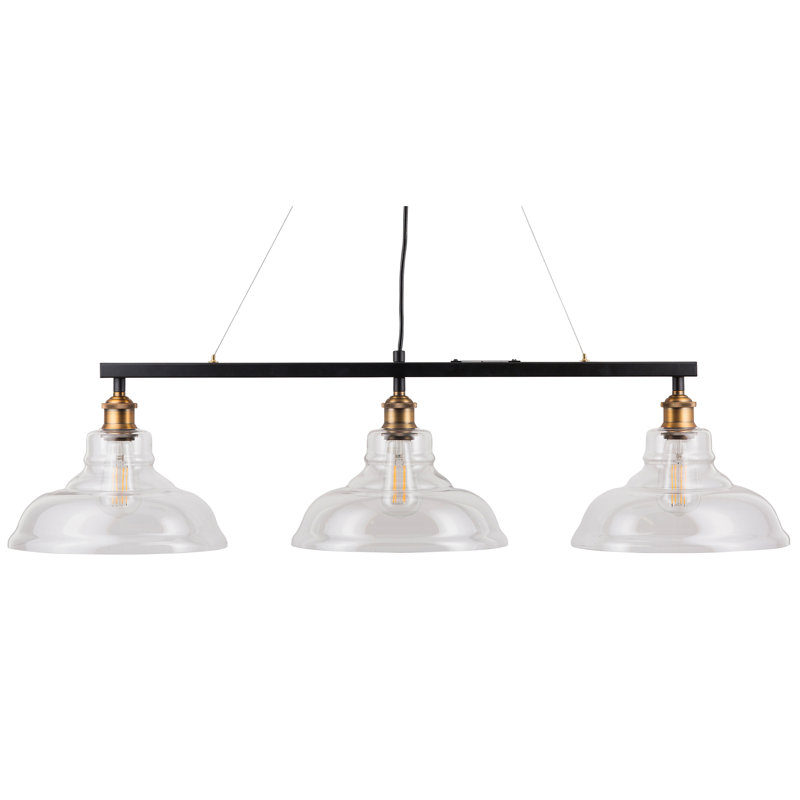 Weilers 3 - Light Kitchen Island Pendant, Antique Brass