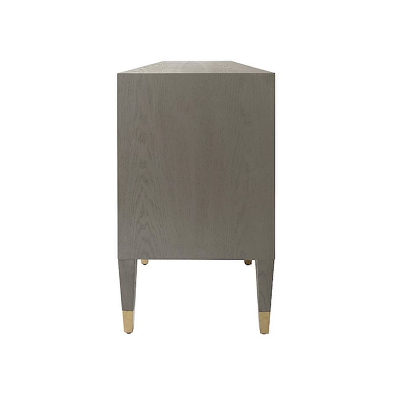 Table de buffet en chêne massif à 3 tiroirs de 58 po de largeur Amherst, Smoke Grey