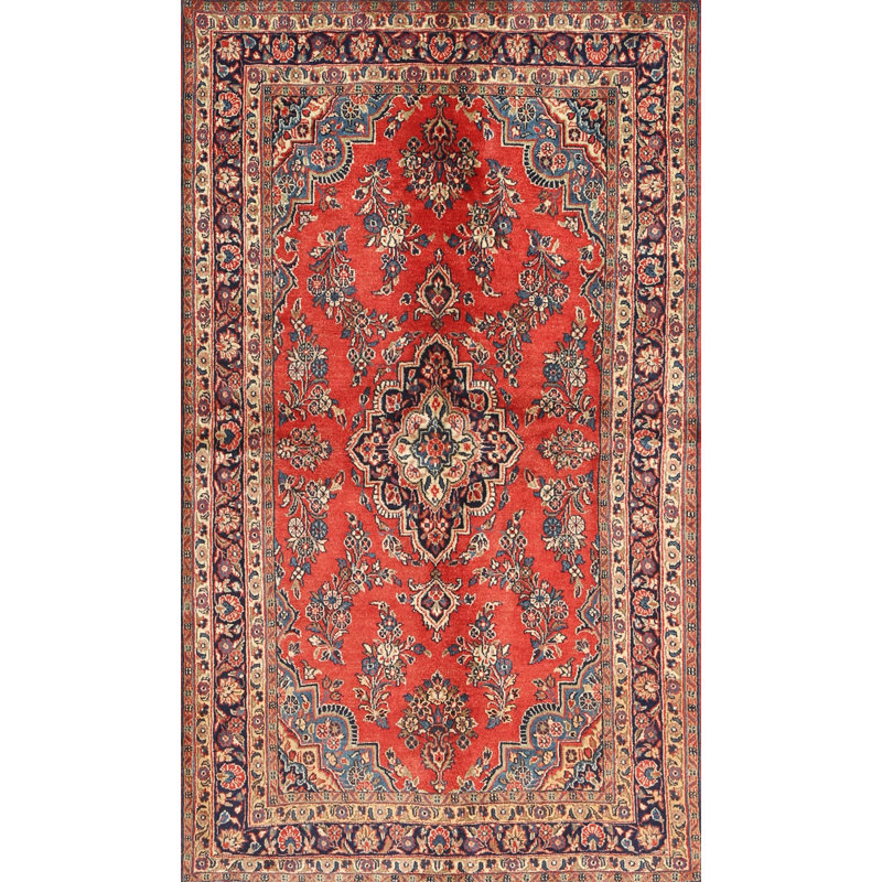 Tapis oriental en laine rouge Sarina, Rectangle 7 pi x 9 pi