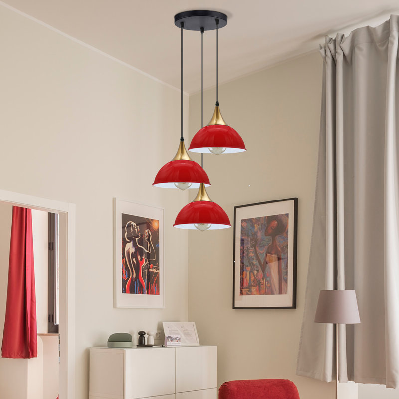 Wingert 3 - Light Cluster Pendant, Red