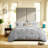 Premium Cotton Bedding Sets, Full Queen Light Gray Modern Home Comfort