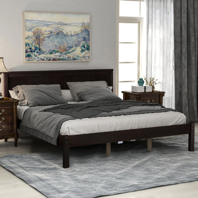 Base de lit plateforme de haute qualité avec tête de lit, avec support en lattes de bois, idéale pour un sommeil confortable et peu encombrant