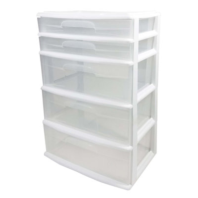 Tour de rangement en plastique avec 5 tiroirs Homz Homz